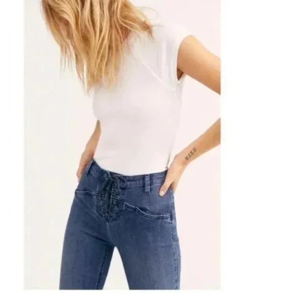 Free People Lace Up Eva Jeans. 25, 29 - Picture 3 of 11